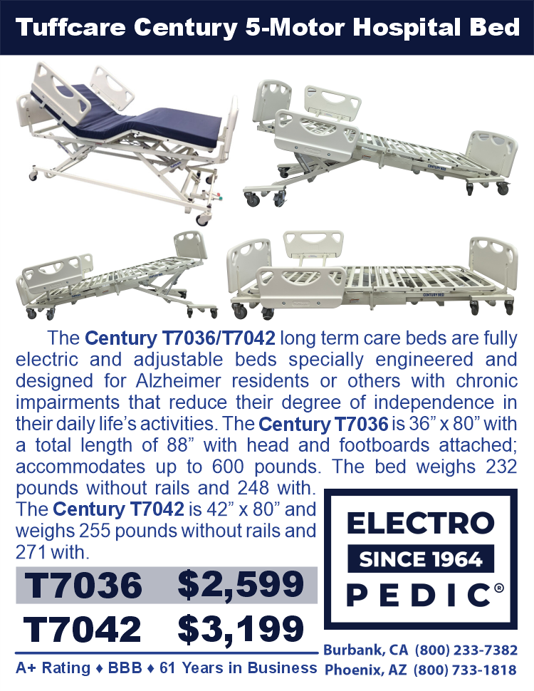 Tempe Electropedic Tuffcare T7036 / T7043 Century long term care beds